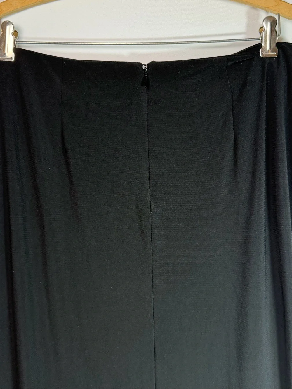 White House Black Market Black Draped Faux Wrap Maxi Skirt Medium Chic Classic